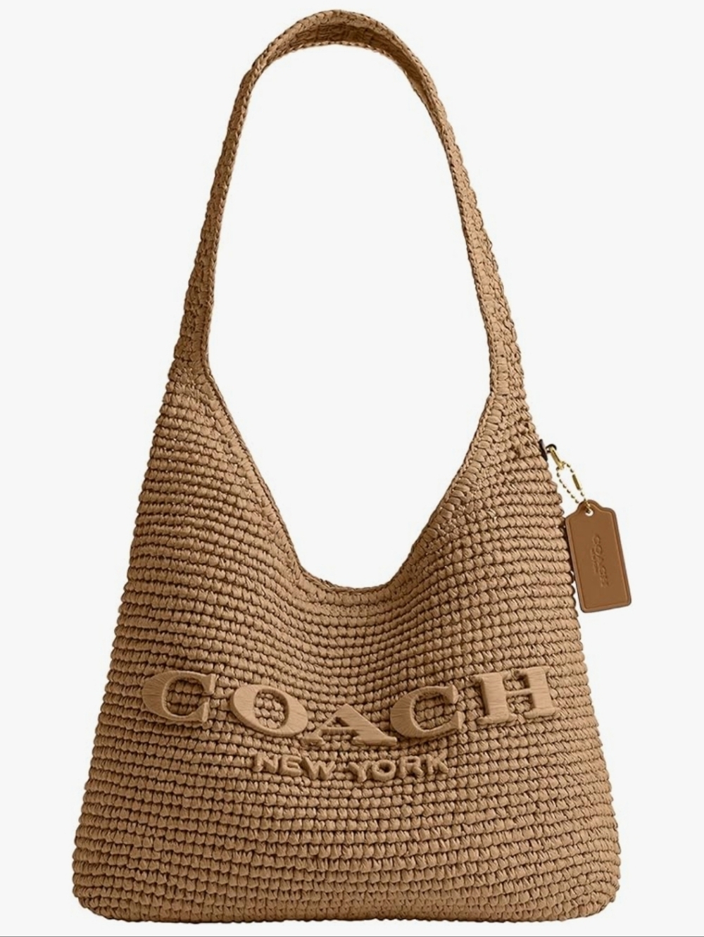 COACH Brooklyn Shoulder Bag 28 in Straw BNWT - Picture 1 of 5
